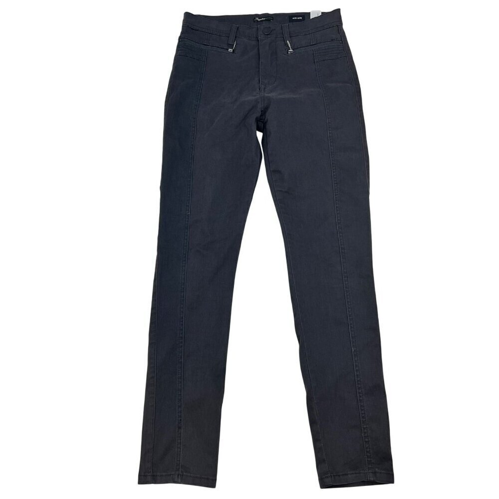 Supplies Womens Skinny Pants High Rise Zip Pockets Gray Size 6